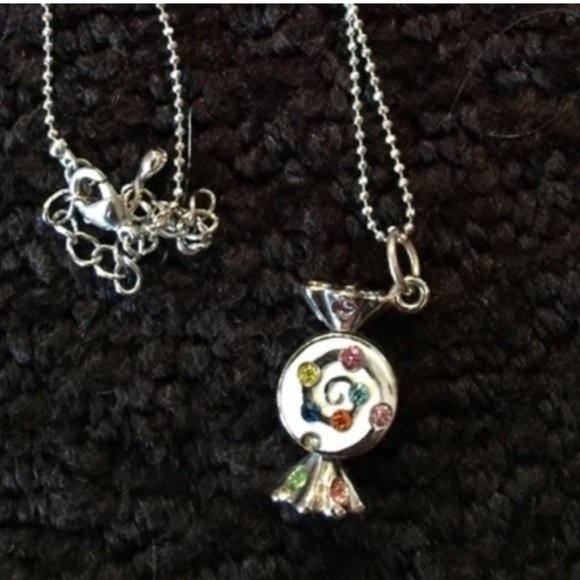 Vintage White Enamel Candy Stone Necklace - Picture 2 of 7